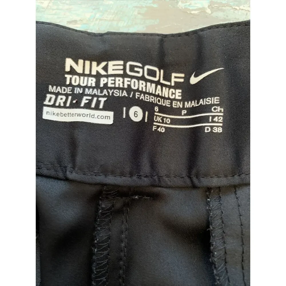 Size 6 Nike Golf Tour Performance Women's Dri-Fit Black Pants Crop 23